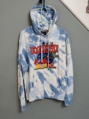 SHOE PALACE+JOE COOL Tie-Dye Blue/White Graphic Hoodie 1993 SNOOP DOGG(sz M)